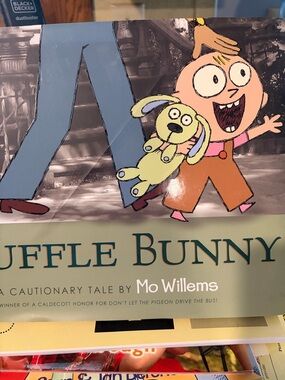 Knuffle Bunny Children's Book - Green, Pink, Orange Cover